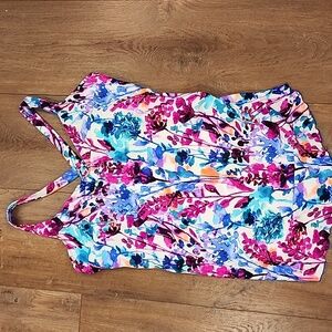 Maxine of Hollywood One Piece Swim Suit Bathing Suit Vacation Colorful size 24 W